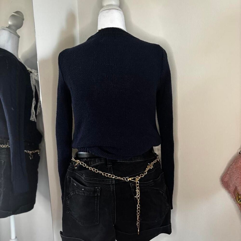 Old Navy Navy Blue Cable Knit Crewneck Sweater | Size S‎ - Picture 2 of 4